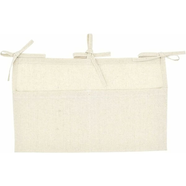 2 stk. - Baby Seng Pocket Organizer Sengside Hængende Multifunktionel Opbevaringspose med 2 Lommer til Legetøj Ble Opbevaring (Primær Farve)