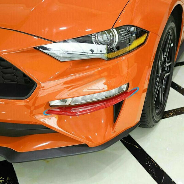1 par ABS röda dimljuslampor täckram för Ford Mustang 2018-2021