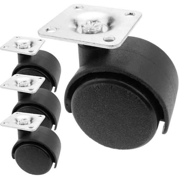 Nylon svängbara hjul 38x38mm utan broms 40mm - 4-pack