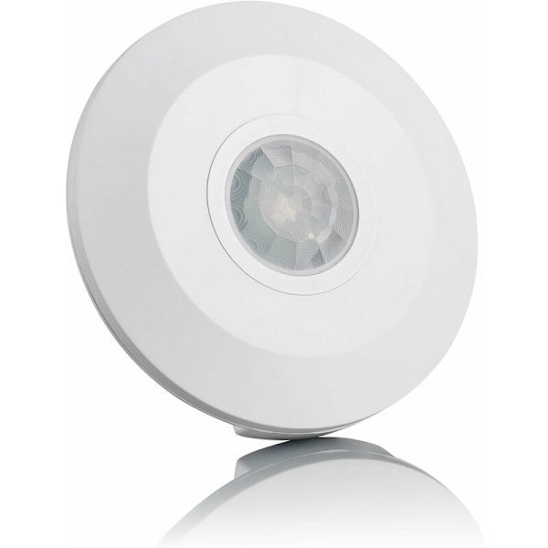 2 stk. Indendørs Bevægelsessensor, Overflademontering, programmerbar, Infrarød sensor, rækkevidde 6m/360°, egnet LED -