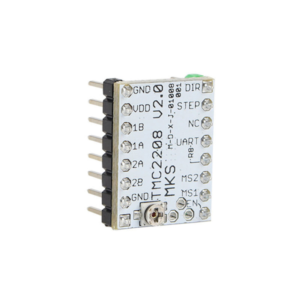 MKS TMC2208 3D-printertilbehør - Lydløs Trinmotor Driver med Køleplade