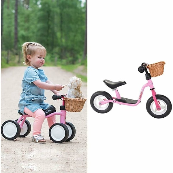 Traditionell Medium Wicker Framcykelkorg med Läderremmar