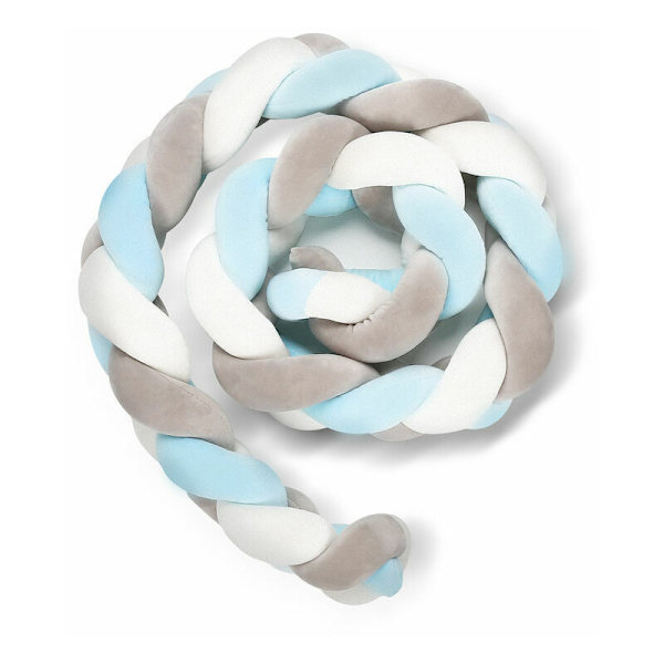 2M Baby Nestchen Schlafen Orthopädisches Bettschlange Knotenkissen Mattress Gray White Blue - Harmaa valkoinen sininen