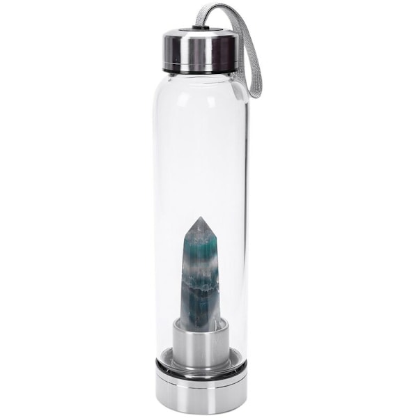 Kreativ krystall energisøyle naturlig krystallkopp glassflaske kopp krystallglass helbredende flasker - krystallfarge + krystallkopp
