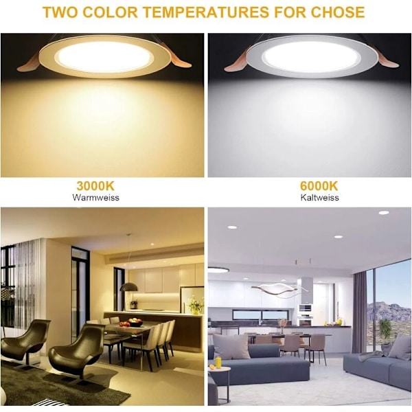 LED Indbygget Spotlight, 3 stk. 12W LED Indbygget Badeværelses Spotlight, 6000k Kold Hvid LED Indbygget Spotlight Ekstra Flad 40° Justerbar Loft Spot