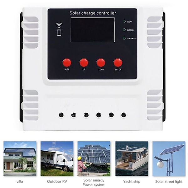 20A aurinkolataussäädin Sovellus Reaaliaikainen datavalvonta Älykäs LED-näyttö 12V/24V/48V