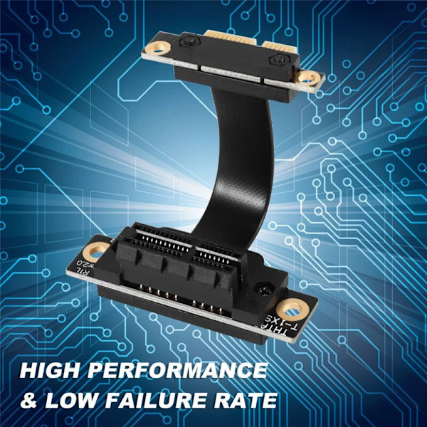 PCIE X1 Dobbelt PCIe 3.0 Forlængelseskabel 90 Grader Højre Vinkel, 8Gbps PCI Express 1X Kort - 5CM