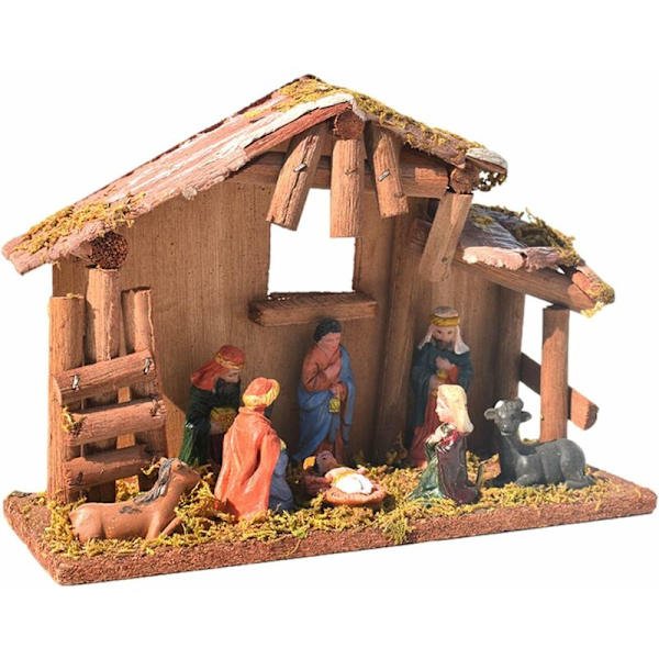 Julekrybbe Kompletsæt, Julekrybbe Scene - Krybbe Sæt, Julekrybbe Harpiksfigurer til Julepynt til Polyresin Jul