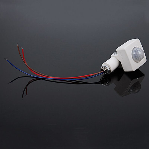 2x Automatisk PIR 85-265V Säkerhets-Infraröd Rörelsesensor Detektor Väggmonterad LED Utomhus Vit