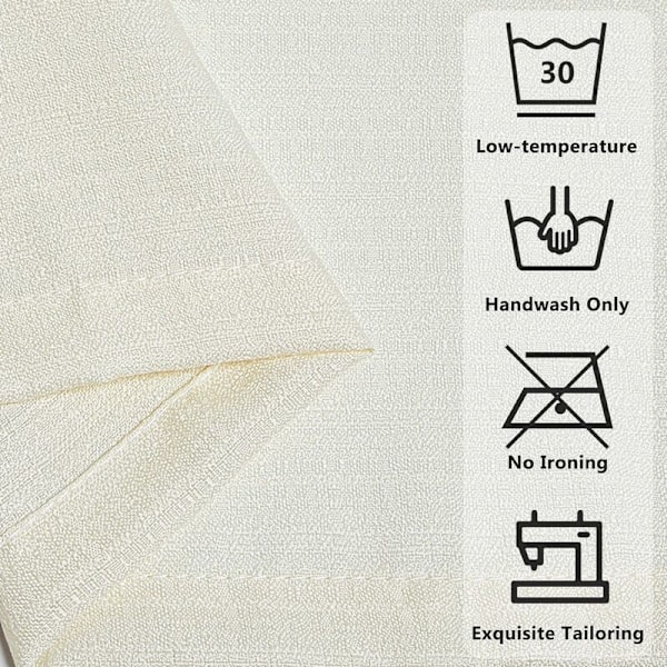 Linen Voile Gardiner 140x225cm Fint Korn Dekorative Stue Voile Gardin Soveværelse til Vindue Halvgennemsigtig Øje Dekoration Køkken, 2 Paneler Beige