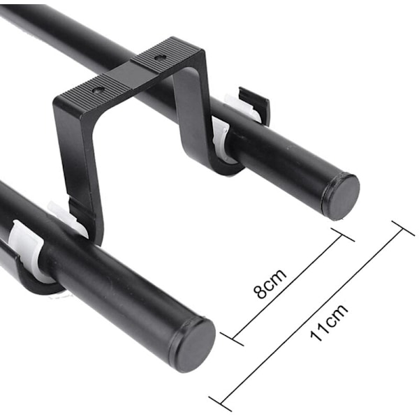 4 stk. Dobbelt Gardinstangsbeslag Loftmontering Aluminium Legering Sort