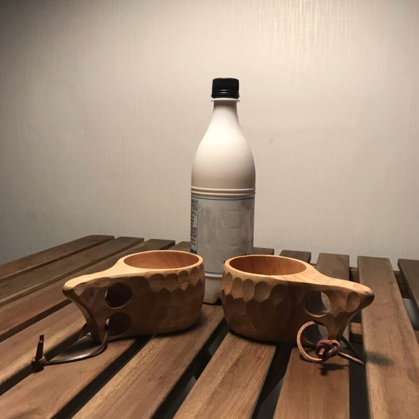 Bärbar träkaffekopp gummikopp i trä för te mjölk drickskoppar dryckesvaror handgjord juice citron tekopp