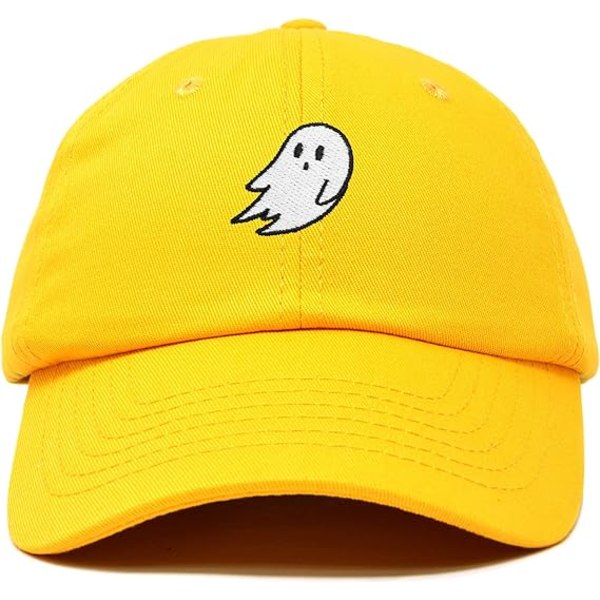 Ghost Broderet Baseball Cap - Far Hat - Sød Halloween - Gul