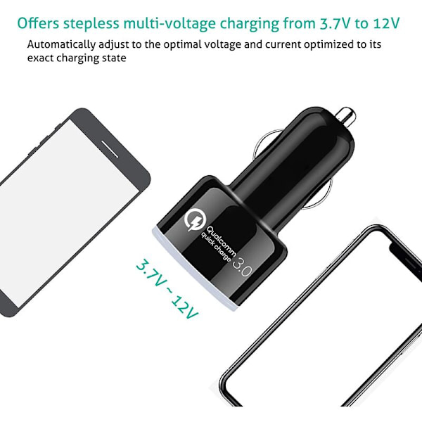 For Bil Rask Bil Lader Hurtig Ladning 3.0 Dual USB Port Adapter 35W for IPhone 12 Pro Max Mini XR 11 7 8 Plus
