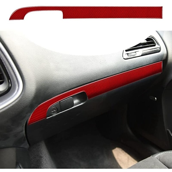 Bil Copilot Opbevaringsboks Fiber Dekorativ Trim Strip Sticker Cover til 2015-2021