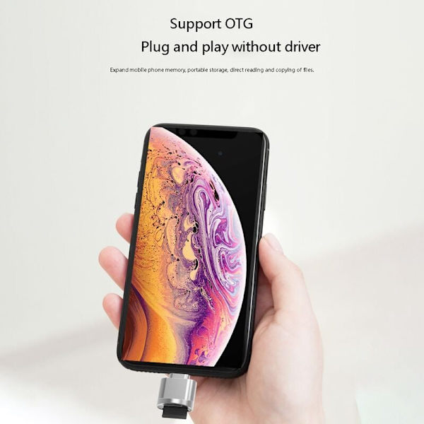 Mini-kortläsare för extern OTG-minnesadapter - SD-kortläsare för IOS 13 14 / Mini / Pro Max Guld