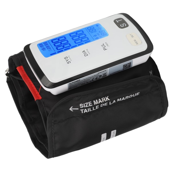 Blodtryksmåler - med digital blodtryksmaskine stort LCD-display - justerbar blodtryksmanchet - med hjemmeautomatisk digitalt blodtryk