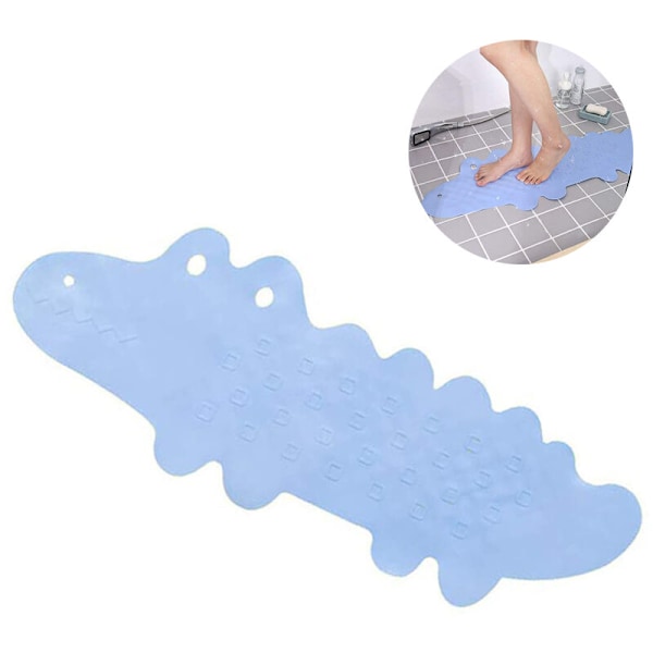 Halksäker Badmatta för Barn Halksäker Badmatta Duschmatta för Barn, Mjuk Gummi, Maskintvättbar, Krokodil Mönster (95cm x 34.5cm)