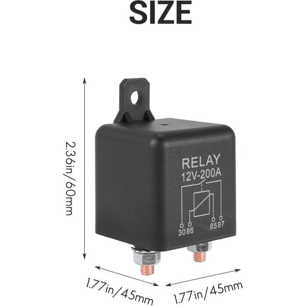 12V 200A 4-polet normalt åbent relæ - Heavy Duty Automotive Vessel Split Load