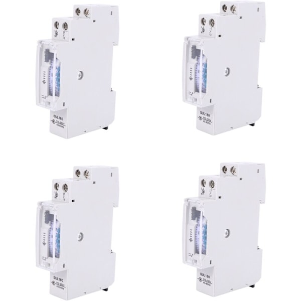 4X Sul180A 15 Minutters Mekanisk Timer 24 Timer Programmerbar DIN-Skinne Relébryter Måling