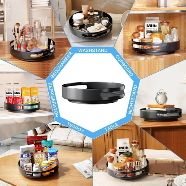 Roterende krydderstativ, 30 cm dreieskive, roterende krydderstativ-arrangør for skap, pantry, kjøkkenbenk, kjøleskap, kontor