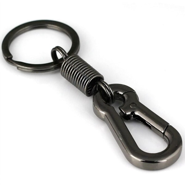 20X Business Størrelse Heavy Duty Spring Karabinhage Nøglering, Sort