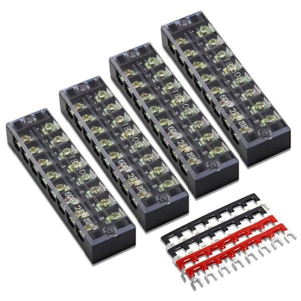 12 stk 8P Terminalblokk, Kortslutningsstang Pc TB1505 Brannhemmende Kobberterminal Kortslutning