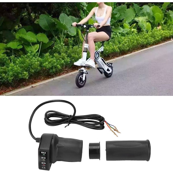 Twist Throttle Grip, 36V Halv Twist Throttle med Batteriindikator til Mini Foldbare Elektriske Cykler Scootere