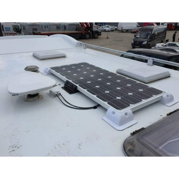 Solcellepanelbrakett for RV, Seaside Motorhome og Caravan - 4 hjørner, uten boring, UV-bestandig - Hvit