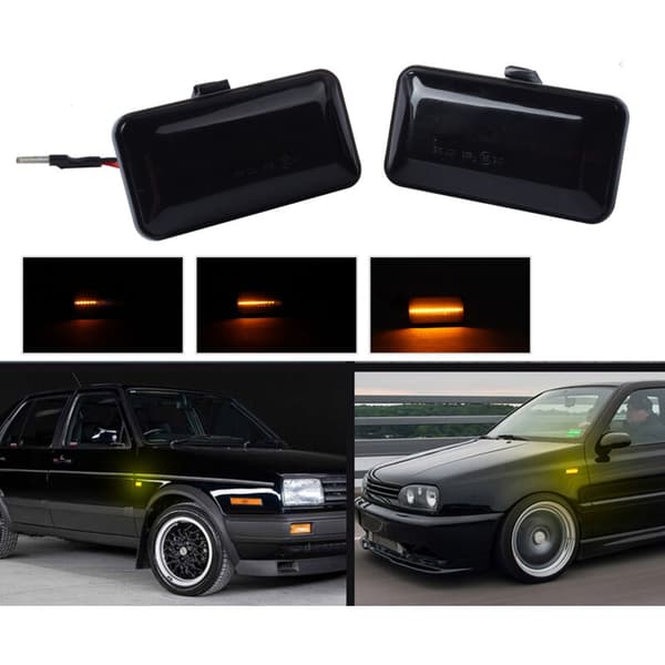 2 stk. dynamiske LED-sidemarkeringslys til B3 A2 A3 Golf 3 Seat