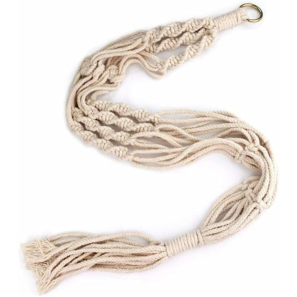 2-delad Hängande Repväxt Macrame, Bomullsrep Macrame Blomkorg Hängande Kvist Blomkruka för Heminredning, Kontorsodling, 4 Ben