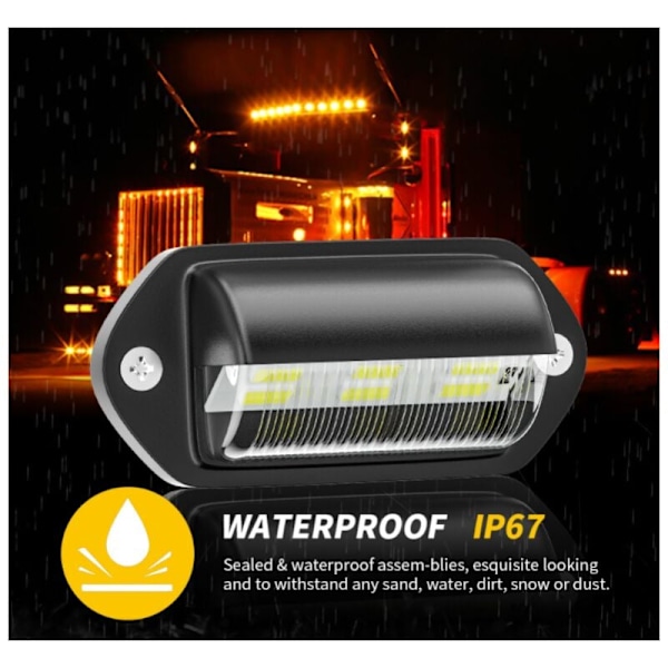 2 st LED-nummerplåtsbelysning Vattentät 6 SMD LED Bakljus Nummerplåtslampa för 12V/24V Lastbil Van Trailer Bil Fordon Husvagn