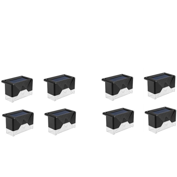 8 st LED solcells trappa ljus IP65 vattentät utomhus solcells däck lampor för trädgård gångväg gård uteplats steg steg staket lampor