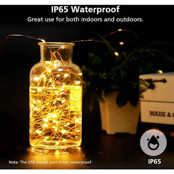Kevyt Valoköynnös, 20M 200LED Valoköynnös LED USB Tähtivalot IP65 Vedenkestävä Valoköynnös 8 Tilaa Sisustus / Ulkotila Huoneelle Jouluun