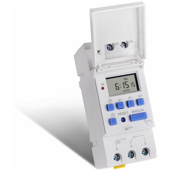 TM615-2 Programmerbar Timer Tidströmbrytare Energibesparande Tidstyrning Railsmontering 220V AC