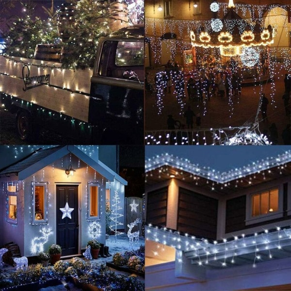 Utendørs solcelledlysslynge, 22M 200 LED vanntett solcelledlysslynge for jul 8 moduser dekorative for hage uteplass trær gjer hjemmefest bryllup