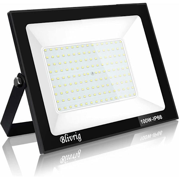 Udendørs LED-Overlysskild, 100W Udendørs Overlysskild, IP66 Vandafvisende 10000LM Kraftfuld Udendørs LED-Spotlight, Overlysskild. til Have, Garage, Terrasse, Ba