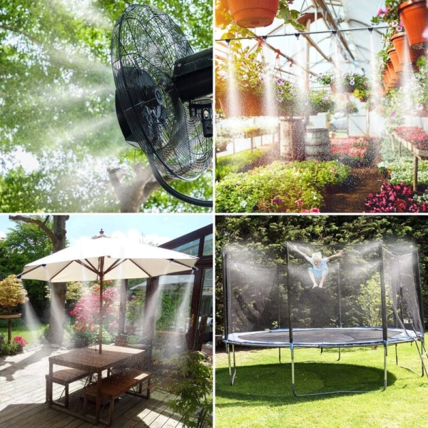 Patio Misting System, Utomhus Droppbevattningskit Patio Misting Micro Flow Droppkit för Gazebo Trädgård (10M)