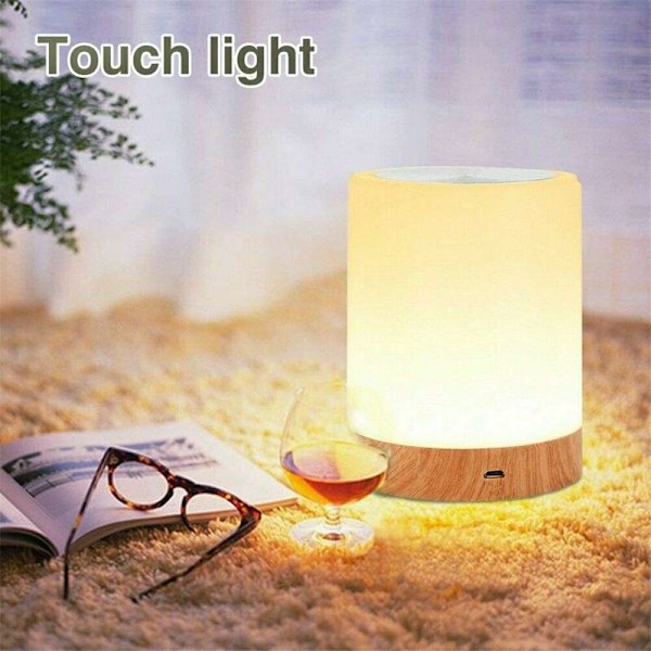 LED Touchlampa Nattlampa Dimbar Sänglampa Uppladdningsbart Batteri Bordlampa för Sovrum Vardagsrum