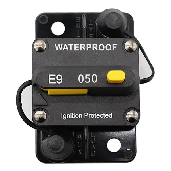 50A Amp Bil Auto Audio Marine Båt Audio Kretsbryter DC 12V/24V/48V Vanntett Kretsbryter Tilbakestill Sikring Inverter