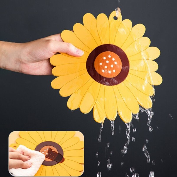 Solros Isolerad Bordstablett PVC Mjukt Gummi Miljövänlig Bordstablett Halkskyddad Bordstablett och Diskunderlägg, 6 Stycken