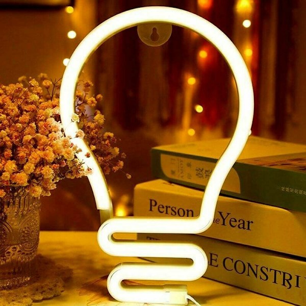 LED Neonlys Pæreformet Neonlys Skilt USB/Batteridrevet Neon Natlys Farverigt LED Neonlampe Vægdækning til Hjem Bar Bryllup Jul