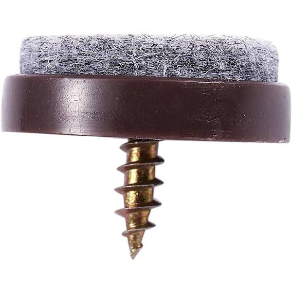40 stk møbelglider, skrue-i filtputer skyve gulvbeskytter for treben på stol bord sofa (28mm, brun)