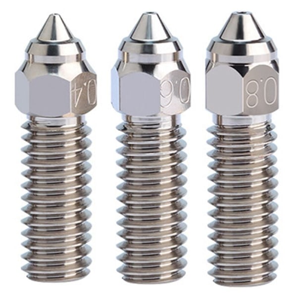 Kit med 3 K1-munstycken i härdat stål 600 mm/S höghastighetsskrivning för K1/K1 Max/- 0,4/0,6/0,8 mm 3D-skrivare（Silver）