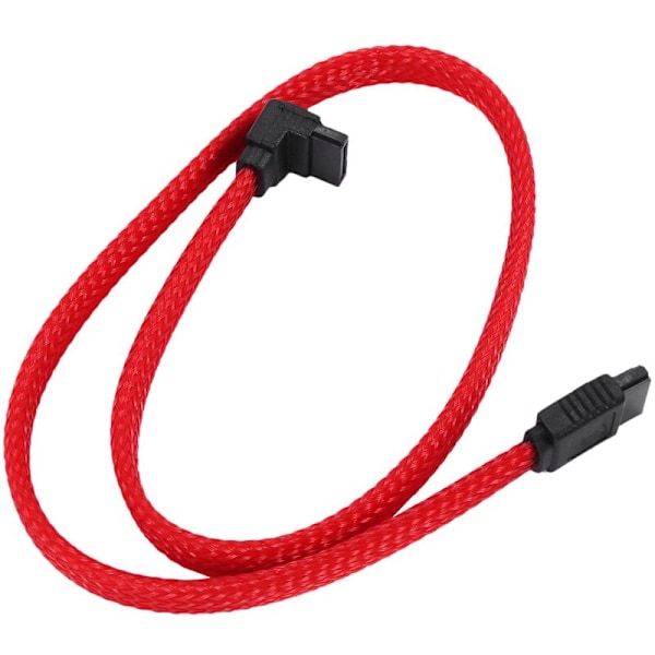 50CM SATA 3.0 III SATA3 7-pinninen SSD-datakaapeli Oikea kulma 6Gb/s Kiintolevy Datakaapeli Nylon-vaipalla (Punainen)