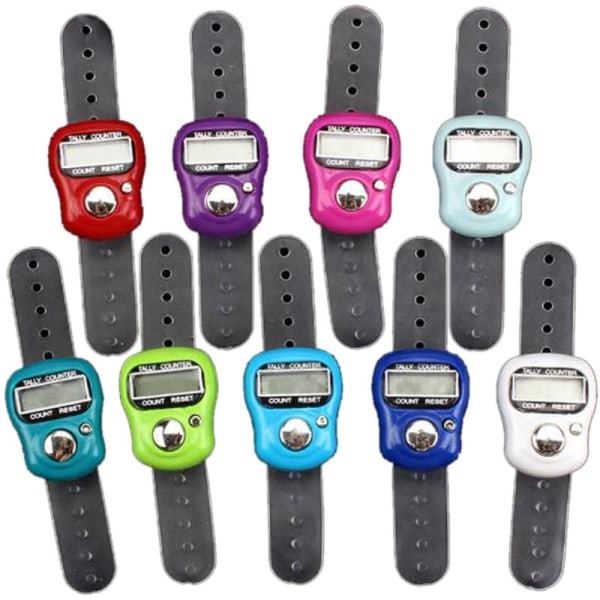 LCD Electronic Finger Ring Hand Knitting Row Counting Counter Digital Pedometer Hand Counting Counter Random Color