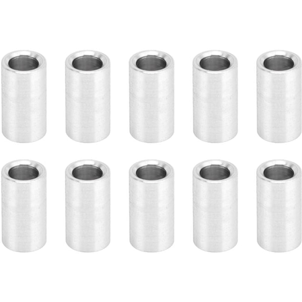 10 st Runda Avståndshållare i Aluminiumlegering, Ogängade Avståndshållare, Stödtillbehör, Ytterdiameter 6 mm, Längd 11 mm