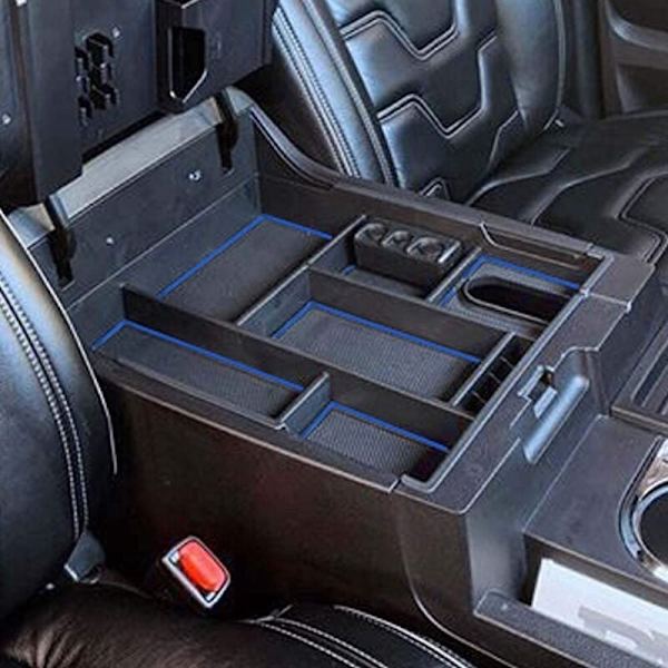 Til 2014-2019 2020 2021 Toyota-Tundra Center Console Organizer Armrest Opbevaringsboks Palet Organizer Bakke Handskerum Blå