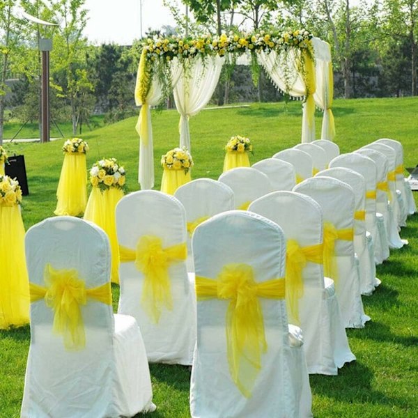 25 st Organza Band Stolsöverdrag Bågar Band Bågar Bröllopsceremoni Dekoration Fest Evenemang Födelsedag 17 x 275cm 22 Färger (Ingår ej stolsöverdrag)-C