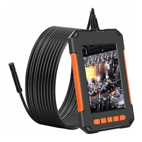 Industriel Endoskop, 1080P HD Endoskopkamera, Rørinspektionskamera, 4,3 Tommer HD Skærm, 8 LED Lys, 5M Halvstiv Kabel